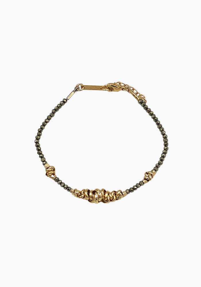 Bracelet Sharon Plaqué Or Et Pyrites - Hanka Ïn