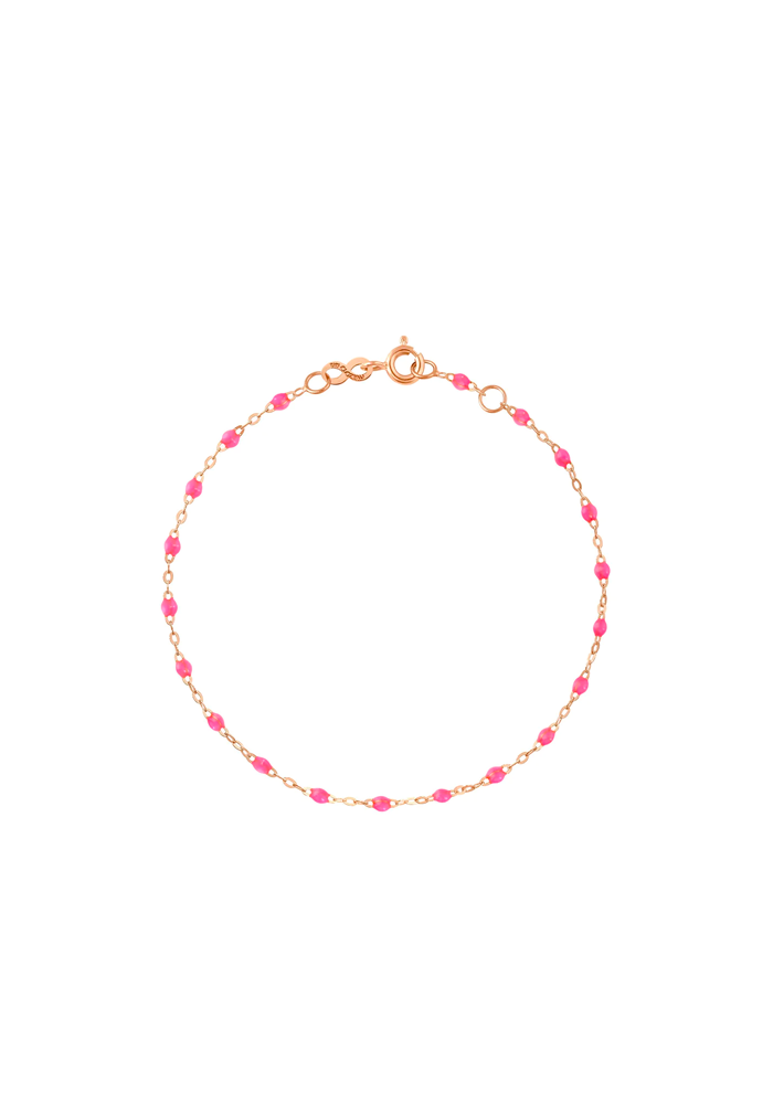 Bracelet Enfant Classique Gigi Or Rose Et Résines Rose Fluo 13cm - Gigi Clozeau