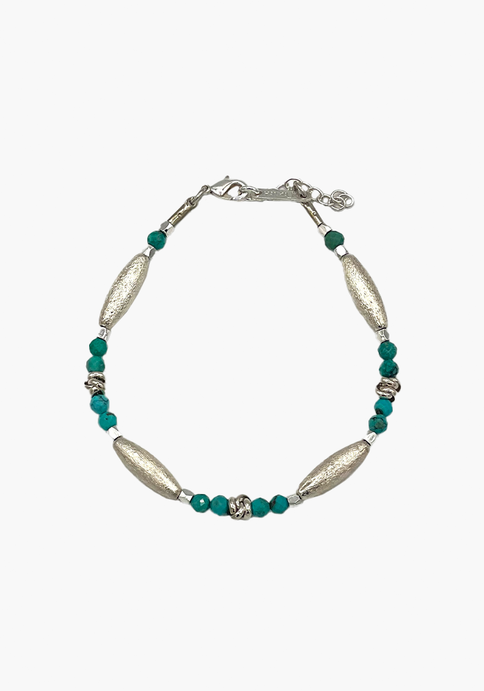 Bracelet Prism Argent Et Turquoises - Hanka Ïn