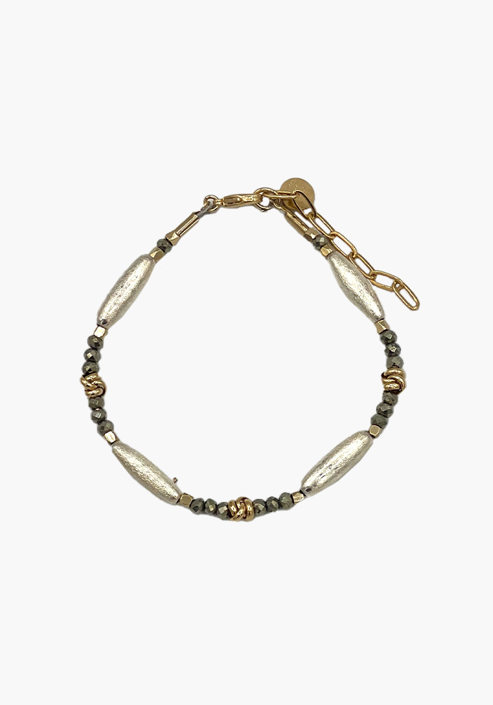 Bracelet Prism Argent Et Pyrites - Hanka Ïn