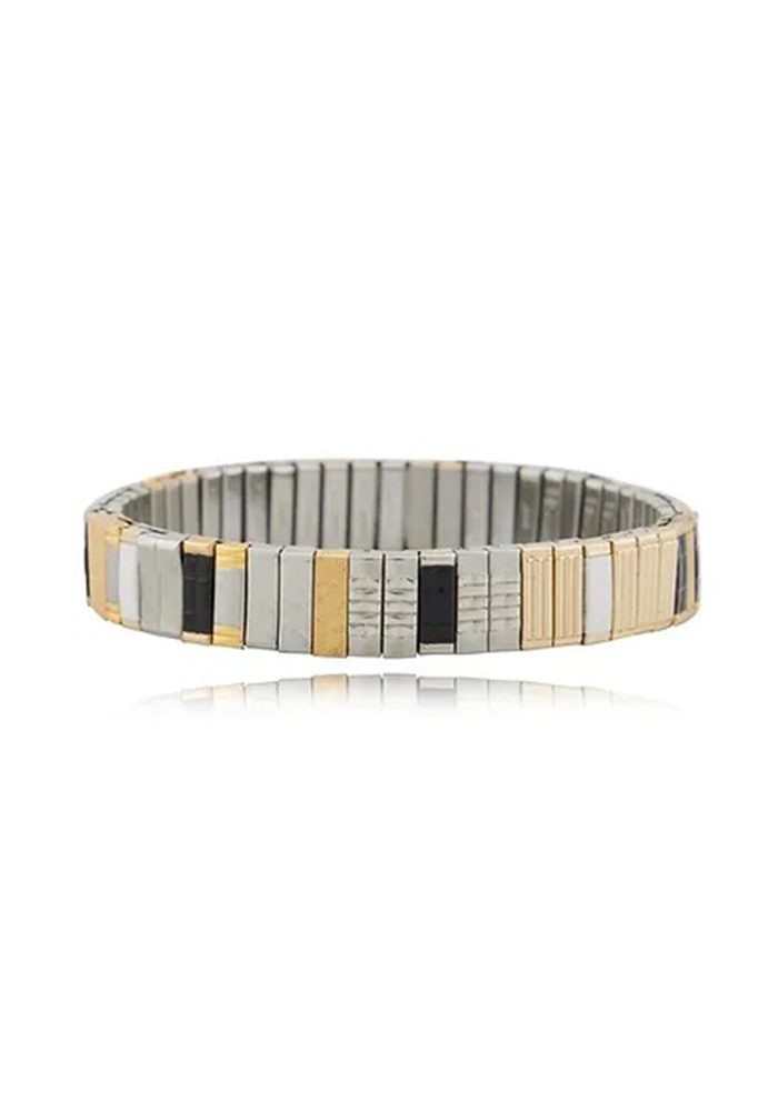 Bracelet Sig 10 Doré Argenté Et Noir - Sigal