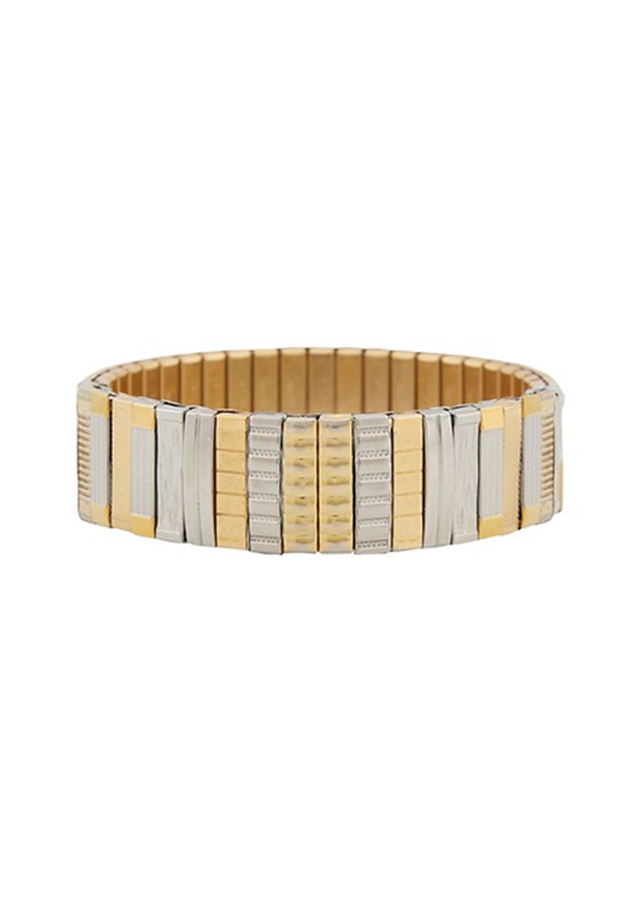 Bracelet Sig 14 Doré, Argent Et Noir - Sigal
