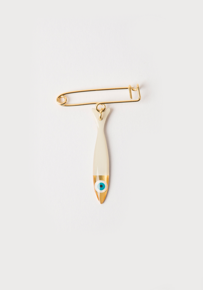 Broche Sardine XXS Beige - Bords De L'Eau