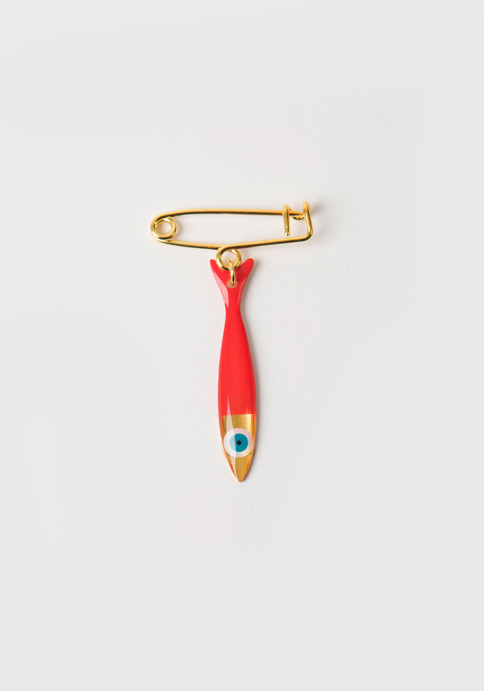 Broche Sardine XXS Corail - Bords De L'Eau