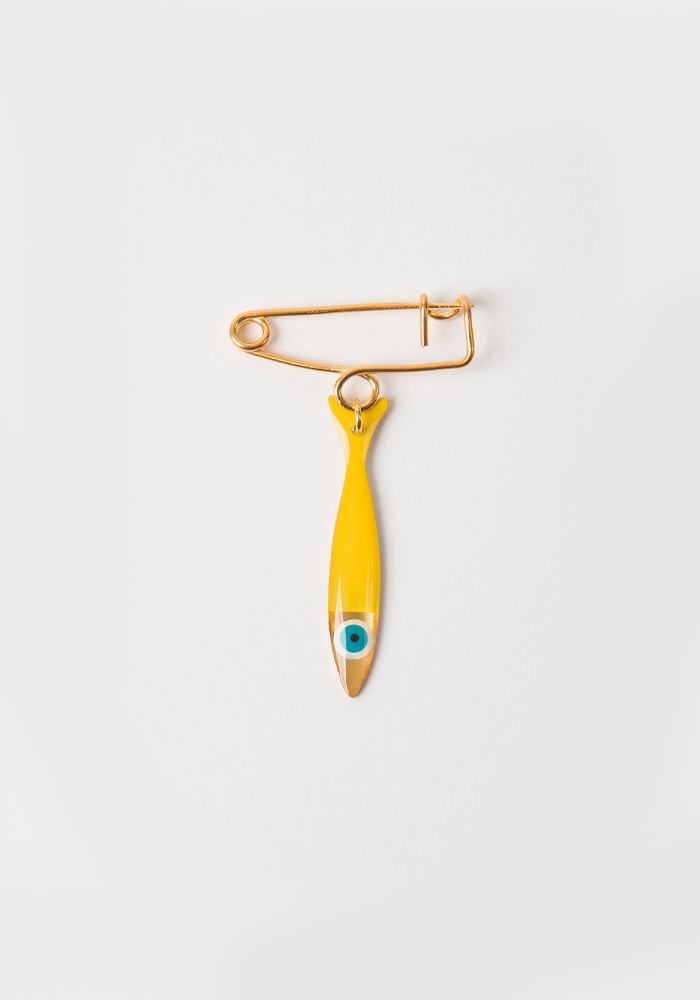 Broche Sardine XXS Jaune - Bords De L'Eau