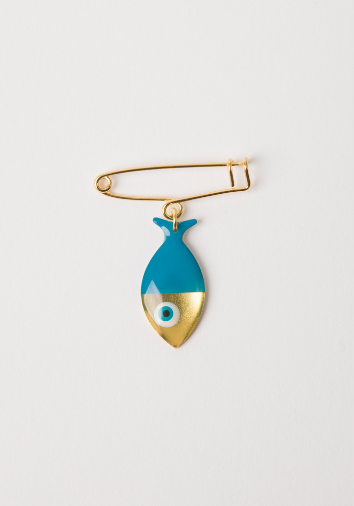 Broche Poisson XXS Pétrole - Bord De L'Eau