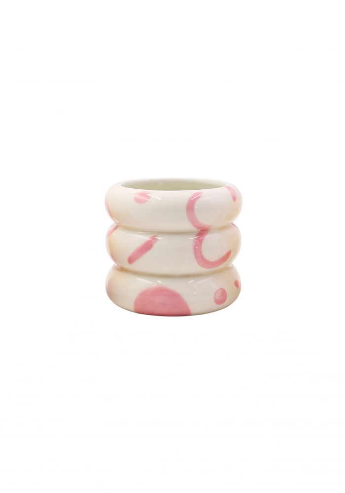 Cache Pot Lia Blanc Et Rose - Blush Sélection