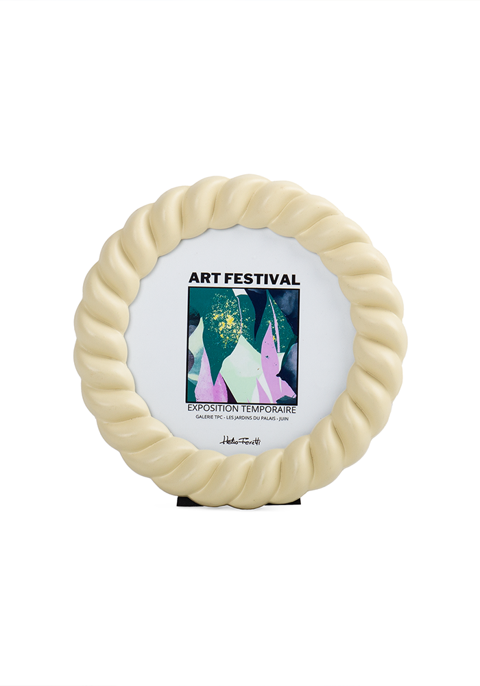 Cadre Photo Rond Coquillage Blanc - Blush Sélection
