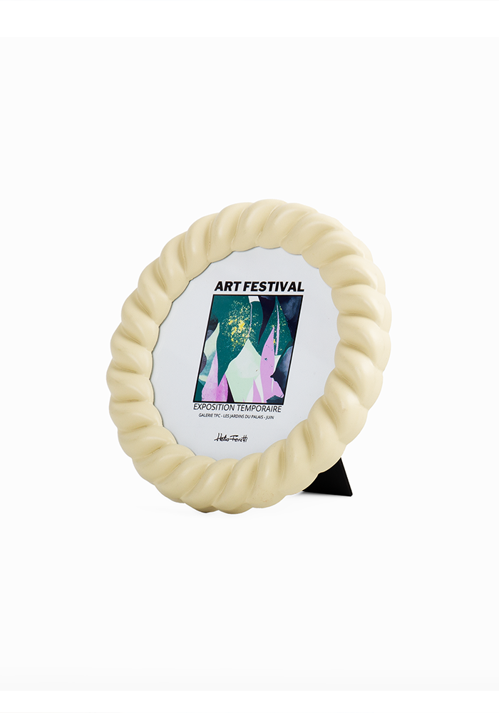 Cadre Photo Rond Coquillage Blanc - Blush Sélection