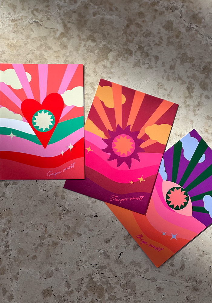 Carte De Voeux Capri Sunset - Blush