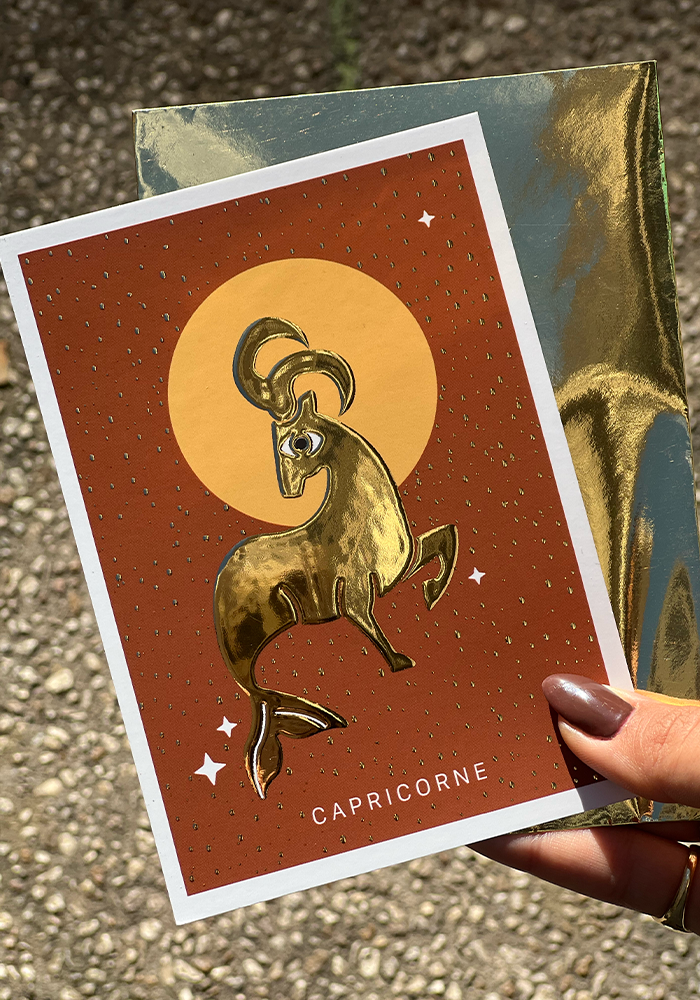 Carte signe Capricorne - blush