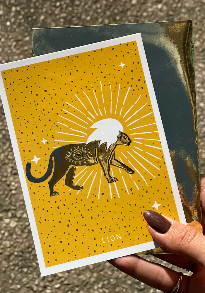 Carte Signe Lion - Blush