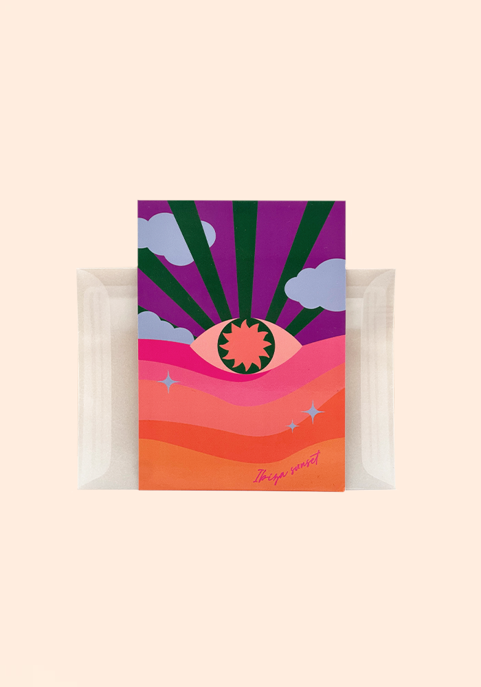Carte De Voeux Ibiza Sunset - Blush