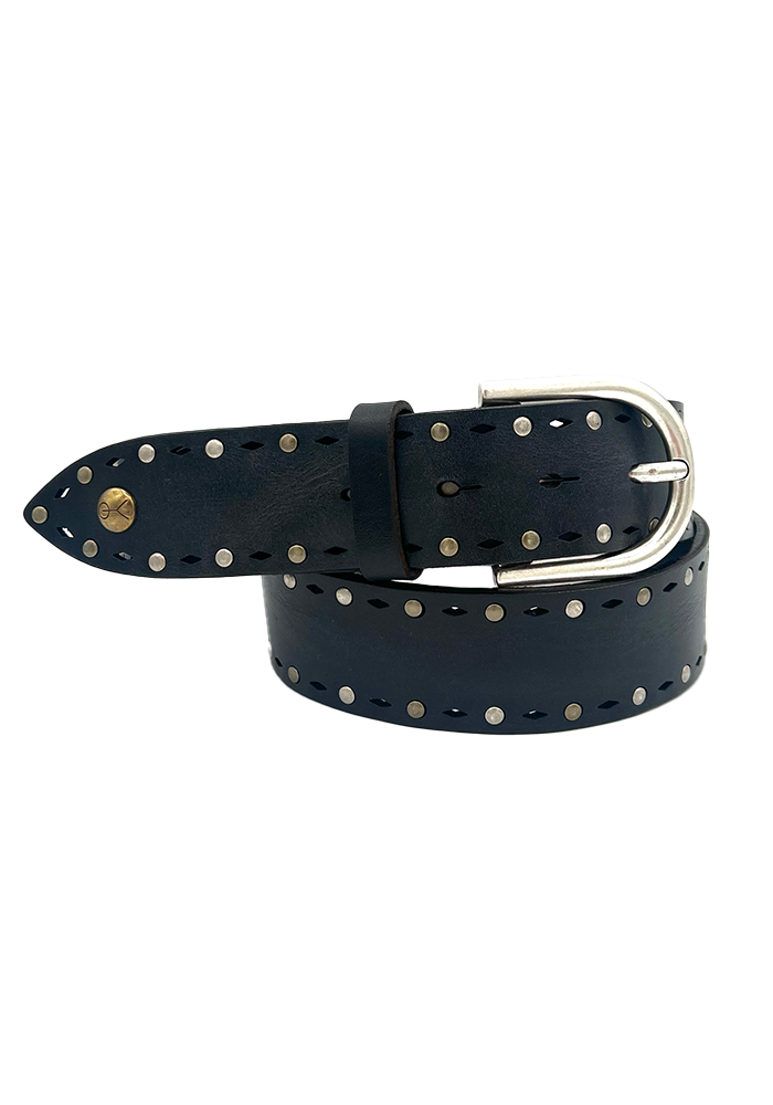 Ceinture Cuir Avec Clou Noire - Yolete