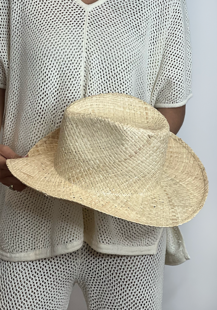 Chapeau Panama Raphia Naturel - Blush Sélection Accessoires