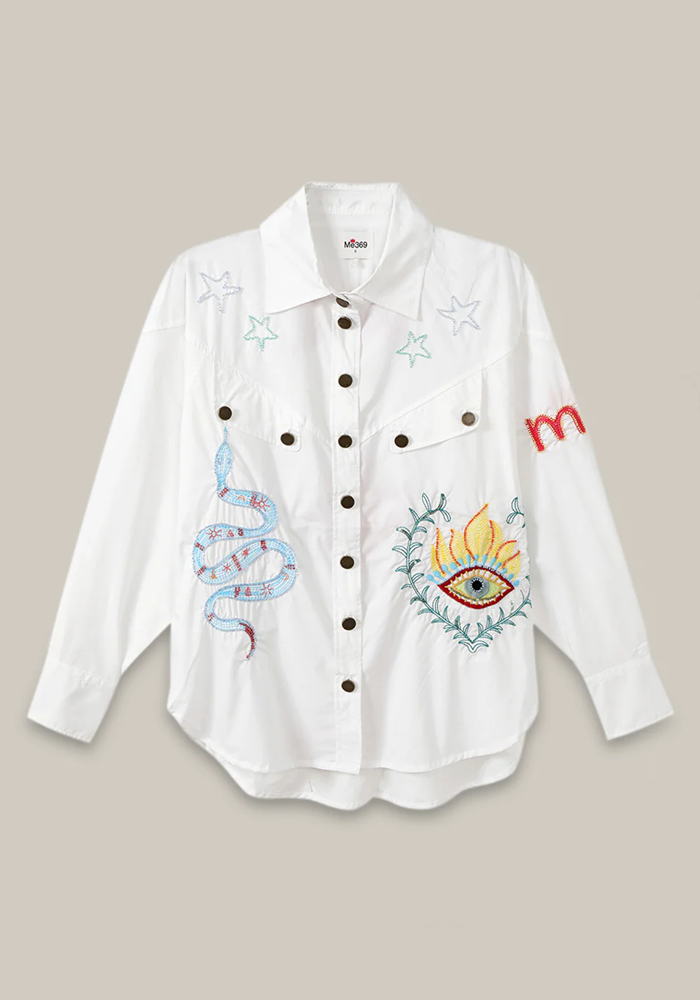 Chemise Denim Adelyn Emb Blanche - Me369