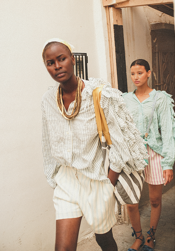 Chemise Birds Rayée Bleue - Claramonte
