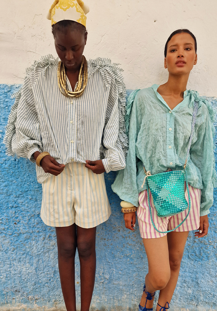 Chemise Birds Rayée Bleue - Claramonte