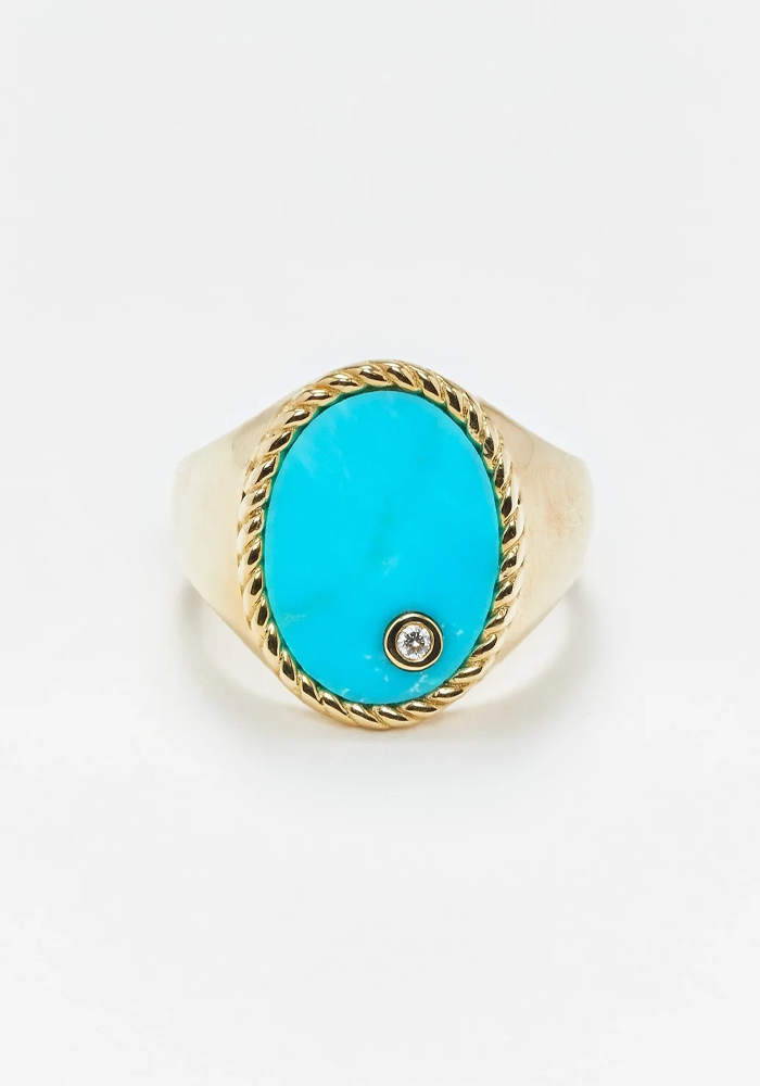 Bague Chevalière Ovale Turquoise - Yvonne Léon