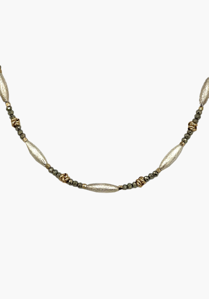 Chocker Prism Argent Et Pyrites - Hanka Ïn