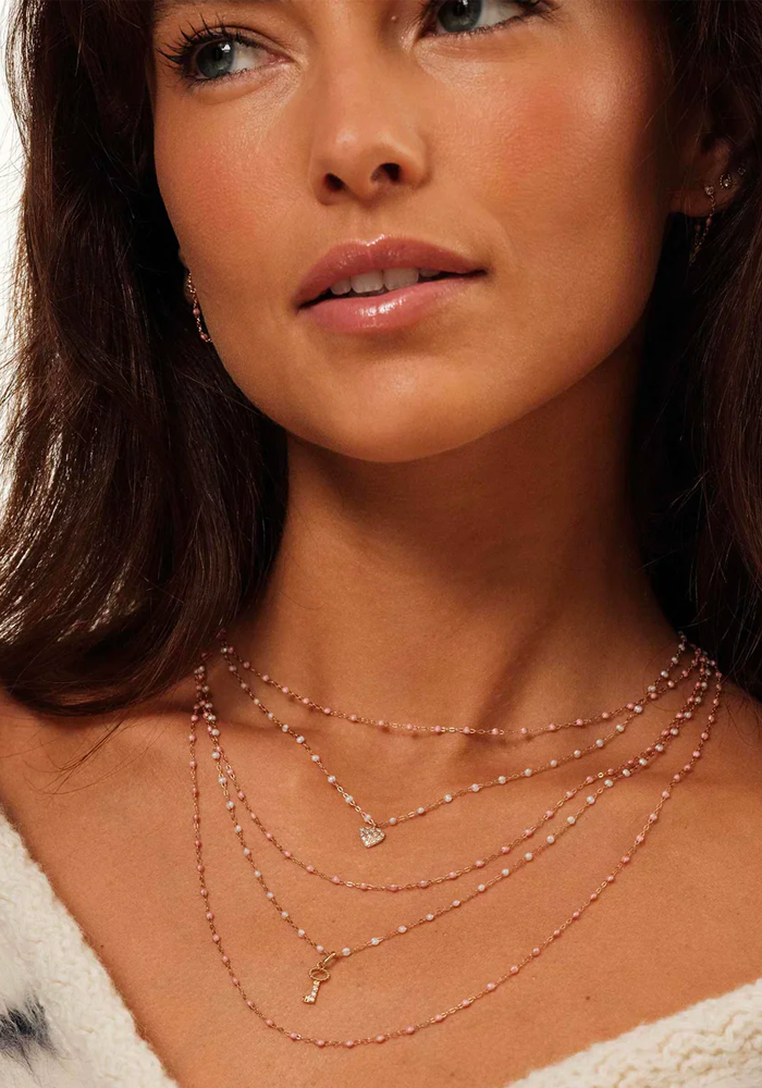 Collier Classique Gigi Or Jaune Et Résines Blush 42cm - Gigi Clozeau