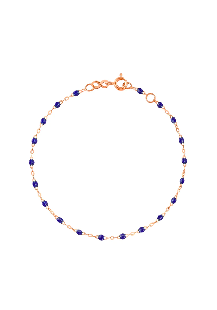 Bracelet Classique Gigi Or Rose Et Résines Bleu De Prusse 17cm - Gigi Clozeau