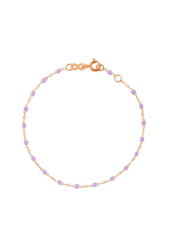 Bracelet Classique Gigi Or Rose Et Résines Parme 17cm