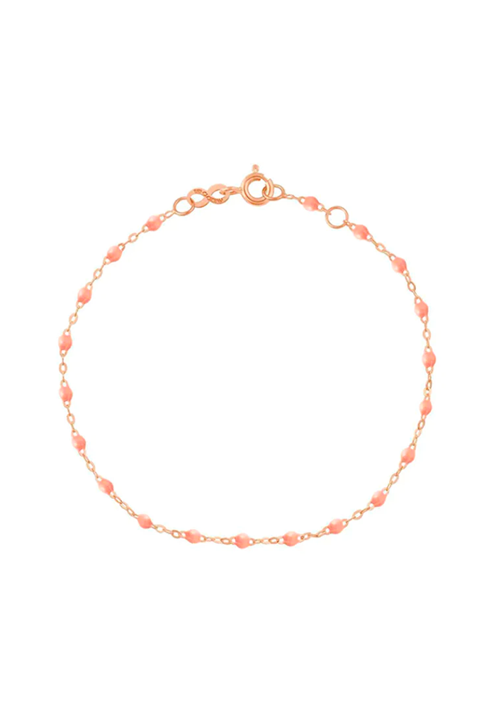 Bracelet Classique Gigi Or Rose Et Résines Saumon 17cm