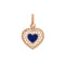 Colgante de corazón de encaje de oro rosa Resina azul de Prusia