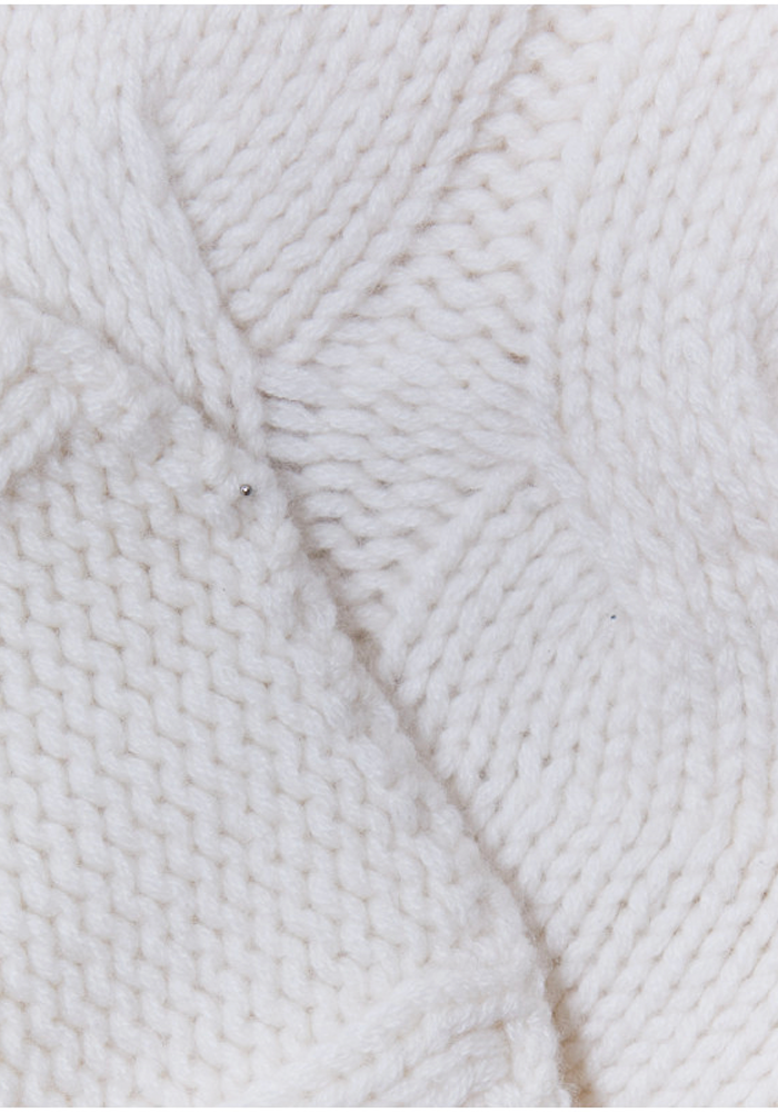 Col En Cachemire Cable Blanc - Koon Cachemire