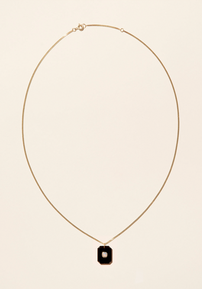 Collier Anton 2 Onyx Noire - Pascale Monvoisin