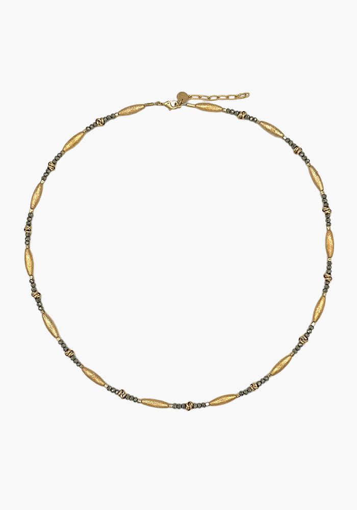 Collier Prism Plaqué Or Et Coquillages Gris - Hanka Ïn