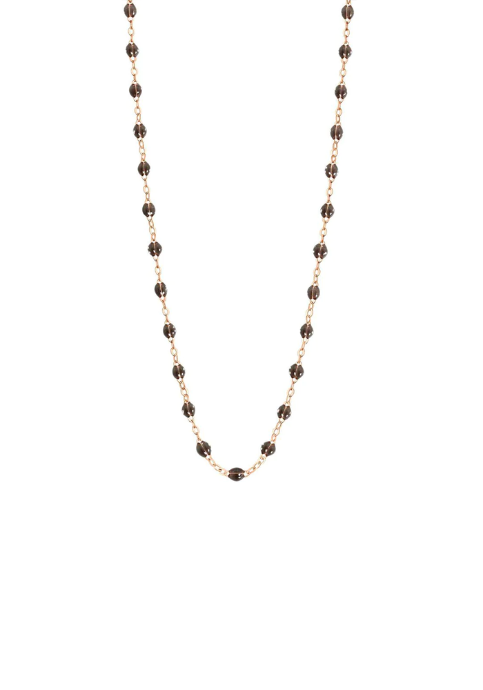 Collier Classique Gigi 42cm Or Rose Et Résines Quartz