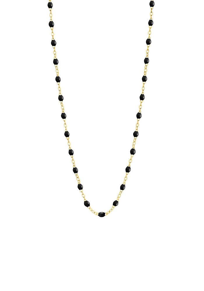 Collier Classique Gigi Or Jaune Et Résines Noires 45cm - Gigi Clozeau