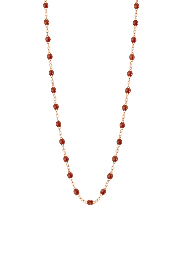 Collier Classique Gigi Or Rose Et Résine Moka 42 cm - Gigi Clozeau