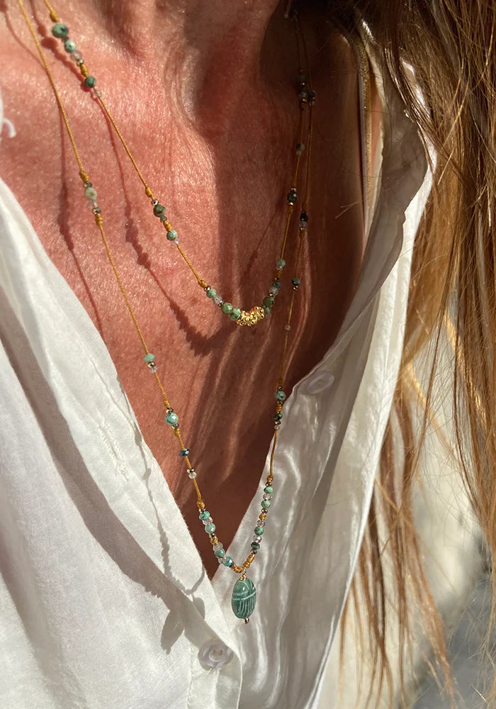 Collier Réglable Multi Perles Fleur - Be By Cat
