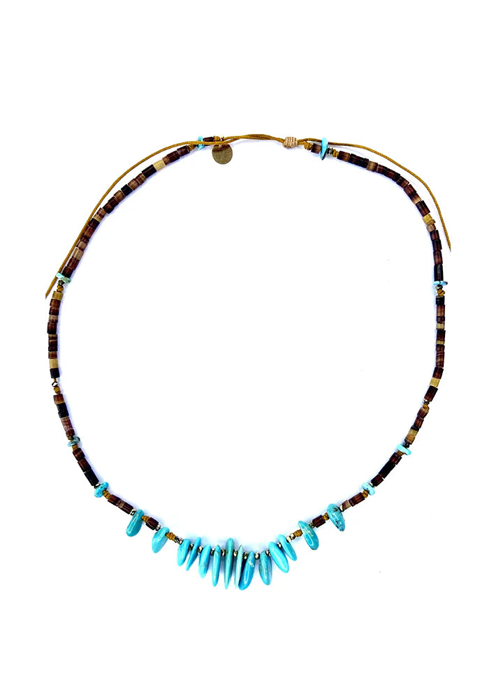 Ras de cou Turquoise Coquillage Pyrite - Be By Cat