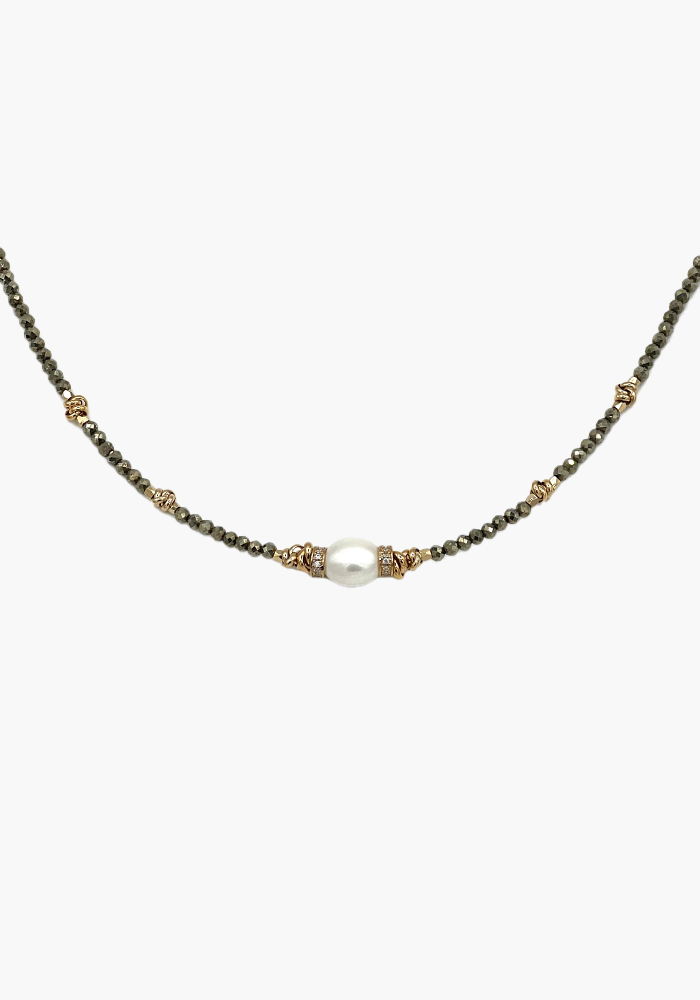 Collier Fallon Plaqué Or Et Pyrites - Hanka Ïn