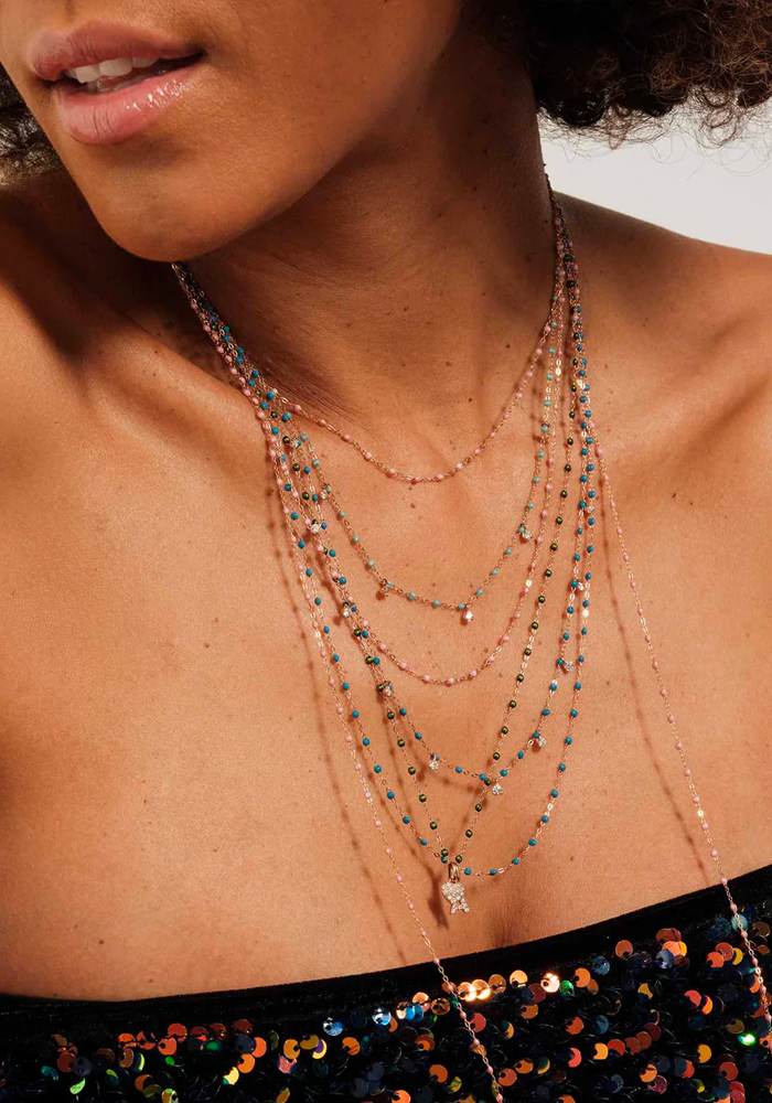 Collier Classique Gigi Or Rose Et Résine Blush 42cm - Gigi Clozeau