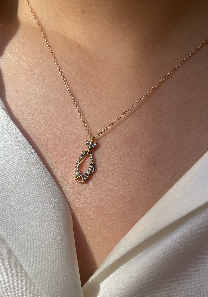 Collier "Something Fishy" Diamants & Or Rose 14k