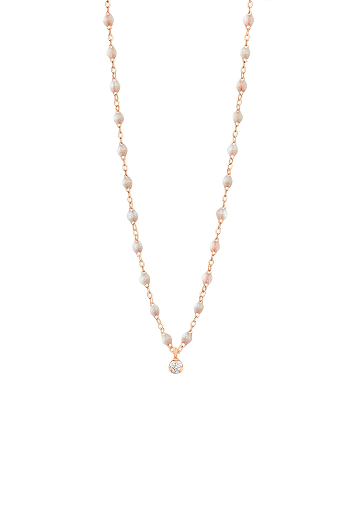 Collier Gigi Suprême Or Rose Diamant Et Résines Opale 42cm - Gigi Clozeau