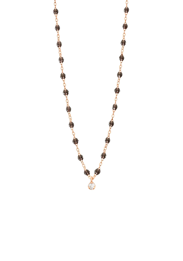 Collier Gigi Suprême Or Rose Diamant Et Résines Quartz 42cm - Gigi Clozeau