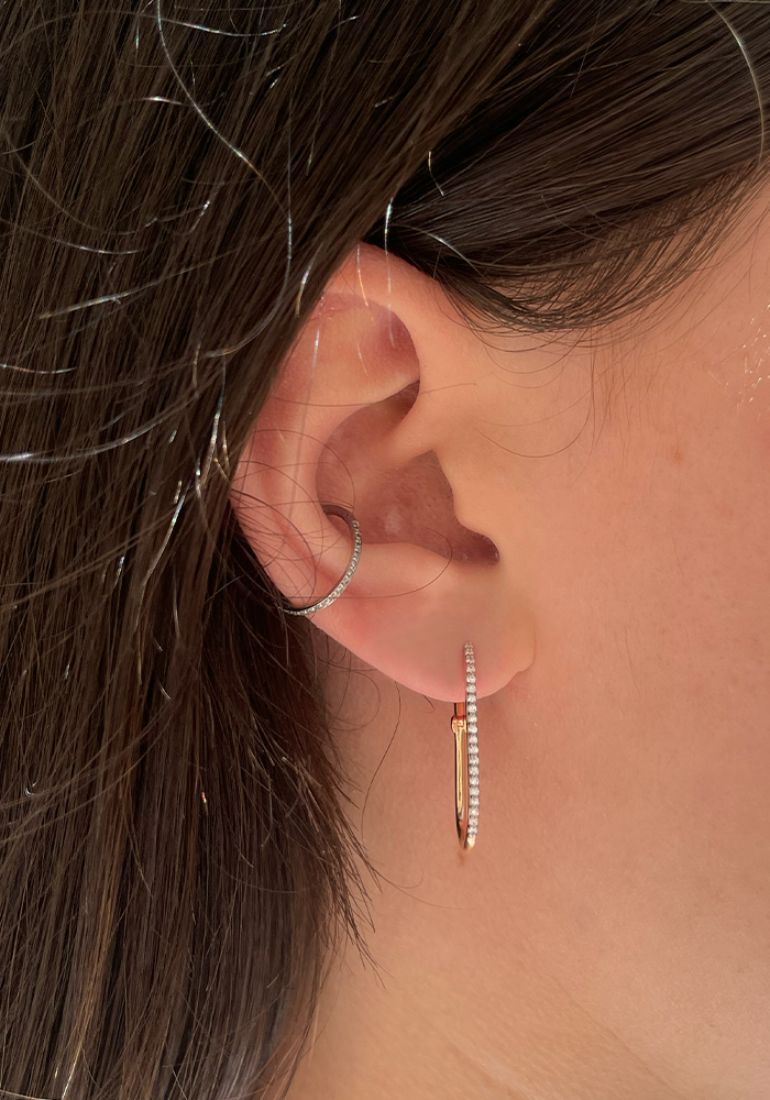 Boucle D'oreille Equality Pavé En Diamants Blancs - Kismet By Milka