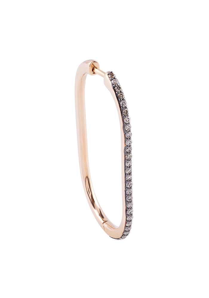 Créole Ovale XL En Diamant Champagne
