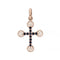 Pendentif Croix Diamants Noirs Or Rose
