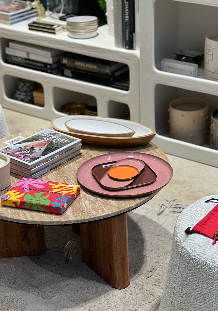 Set De 3 Plateaux Emaillés Orange Rose Et Marron - Blush Sélection Décoration