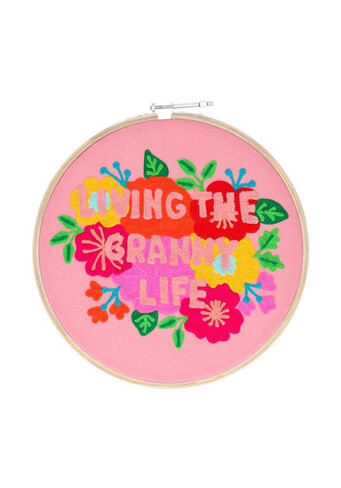 Décoration Broderie Living The Granny Life - Blush Sélection