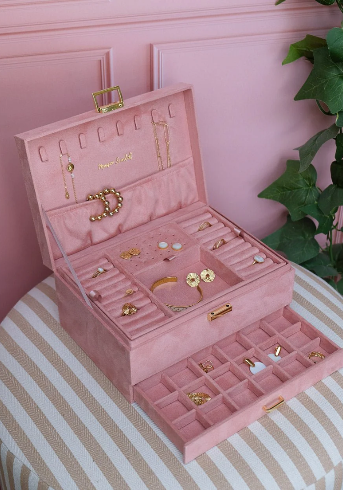 Boîte À Bijoux Denise En Velours Rose - Sélectionné par Blush