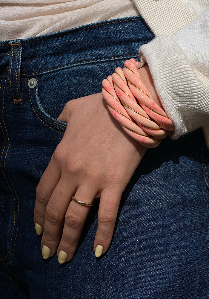 Jonc Diana Tie & Dye Strawberry Milk - Aurélie Bidermann