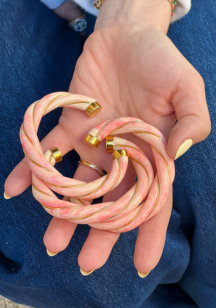 Jonc Diana Tie & Dye Strawberry Milk - Aurélie Bidermann